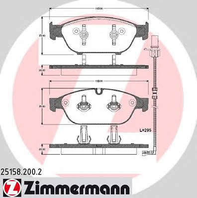 Otto Zimmermann 25158.200.2 Brake Pad Set, disc brake 251582002