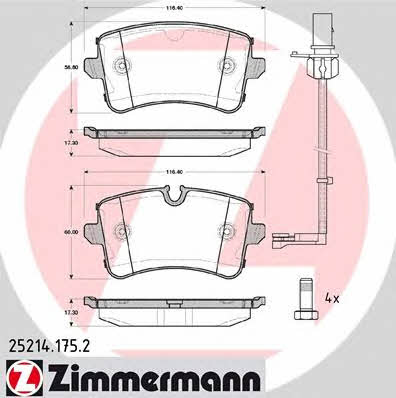 Otto Zimmermann 25214.175.2 Brake Pad Set, disc brake 252141752