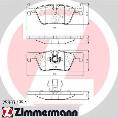 Otto Zimmermann 25307.175.1 Brake Pad Set, disc brake 253071751