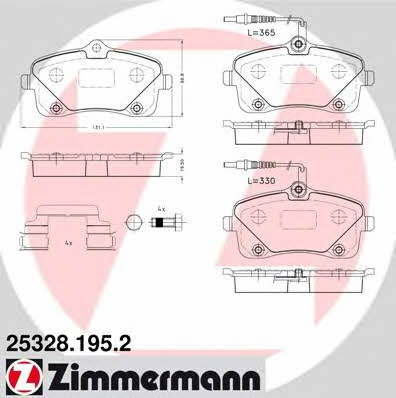 Otto Zimmermann 25328.195.2 Brake Pad Set, disc brake 253281952