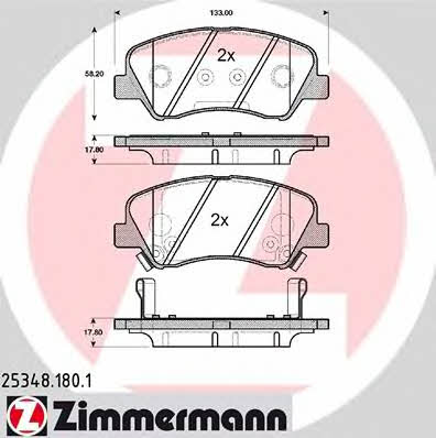 Otto Zimmermann 25348.180.1 Brake Pad Set, disc brake 253481801