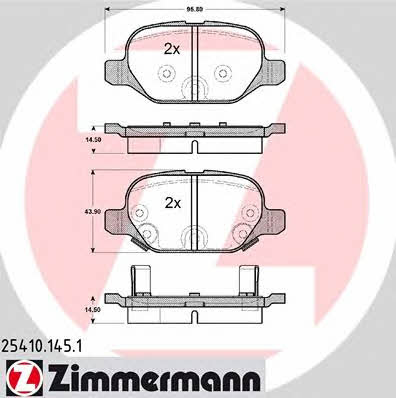 Otto Zimmermann 25410.145.1 Brake Pad Set, disc brake 254101451