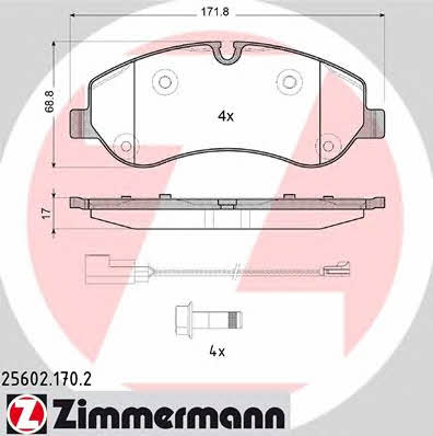 Otto Zimmermann 25602.170.2 Brake Pad Set, disc brake 256021702