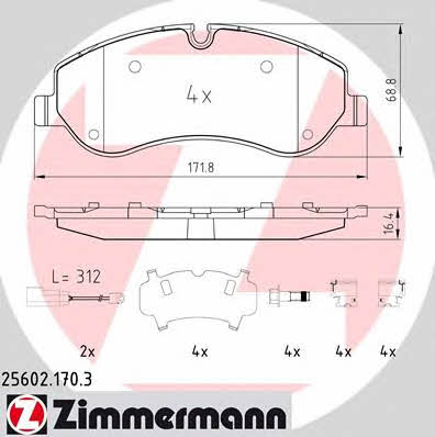 Otto Zimmermann 25602.170.3 Brake Pad Set, disc brake 256021703