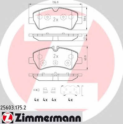 Otto Zimmermann 25603.175.2 Brake Pad Set, disc brake 256031752