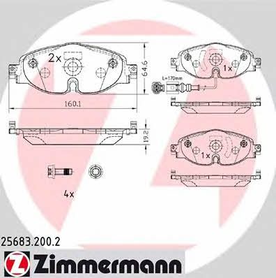 Otto Zimmermann 25683.200.2 Brake Pad Set, disc brake 256832002