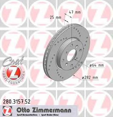 Otto Zimmermann 280.3157.52 Brake disc 280315752