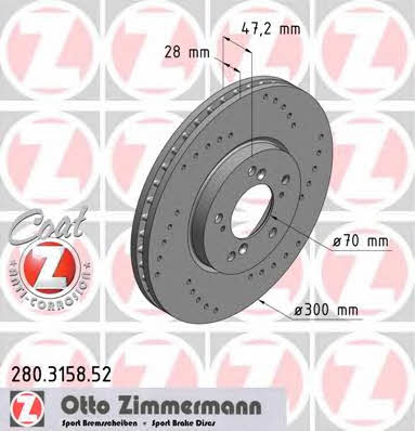Otto Zimmermann 280.3158.52 Brake disc 280315852