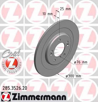 Otto Zimmermann 285.3526.20 Rear brake disc, non-ventilated 285352620