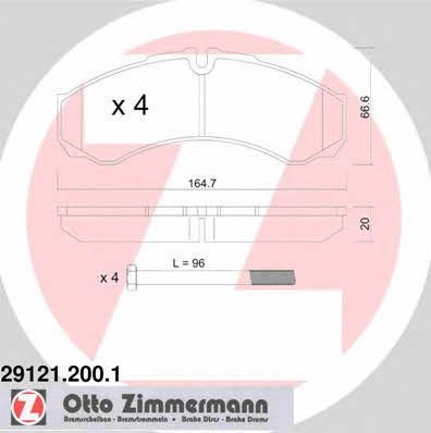 Otto Zimmermann 29121.200.1 Brake Pad Set, disc brake 291212001