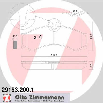 Otto Zimmermann 29153.200.1 Brake Pad Set, disc brake 291532001