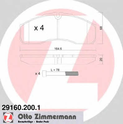 Otto Zimmermann 29160.200.1 Brake Pad Set, disc brake 291602001