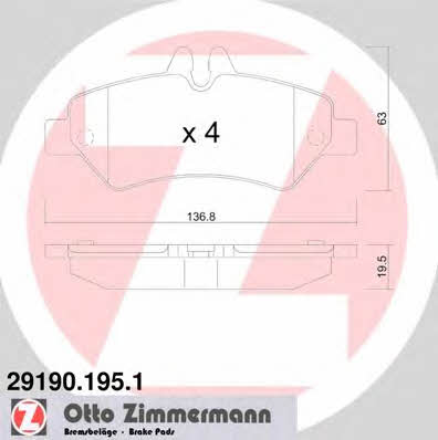 Otto Zimmermann 29190.195.1 Brake Pad Set, disc brake 291901951