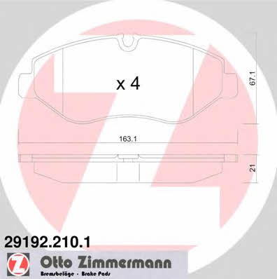 Otto Zimmermann 29192.210.1 Brake Pad Set, disc brake 291922101
