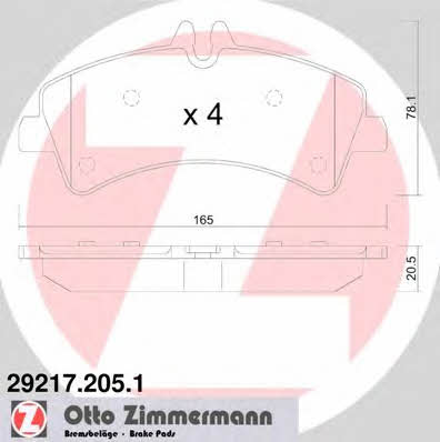 Otto Zimmermann 29217.205.1 Brake Pad Set, disc brake 292172051