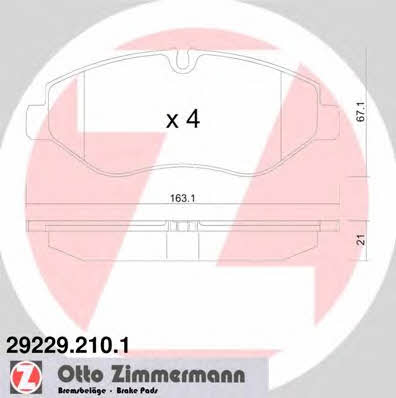 Otto Zimmermann 29229.210.1 Brake Pad Set, disc brake 292292101