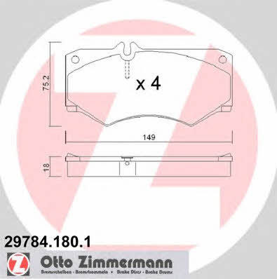 Otto Zimmermann 29784.180.1 Brake Pad Set, disc brake 297841801