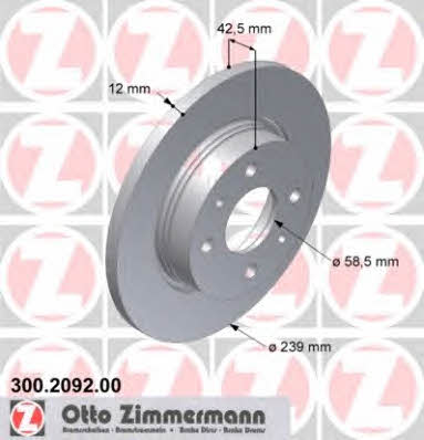 Otto Zimmermann 300.2092.00 Brake disc 300209200