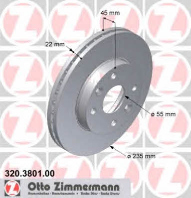 Otto Zimmermann 320.3801.00 Front brake disc ventilated 320380100