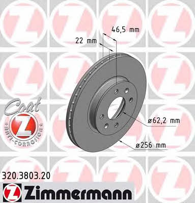 Otto Zimmermann 320.3803.20 Front brake disc ventilated 320380320