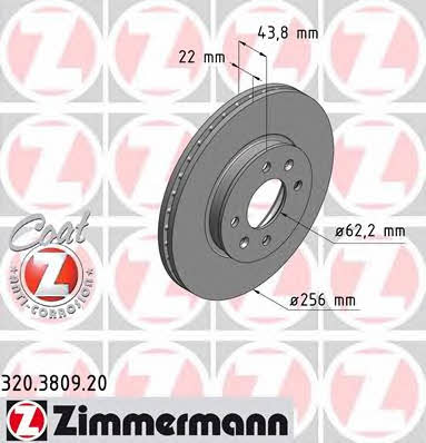 Otto Zimmermann 320.3809.20 Front brake disc ventilated 320380920