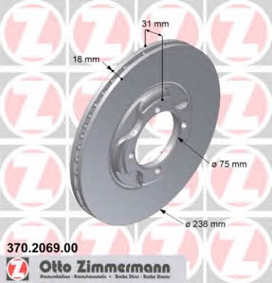 Otto Zimmermann 370.2069.00 Brake disc 370206900
