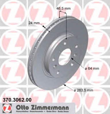 Otto Zimmermann 370.3062.00 Brake disc 370306200