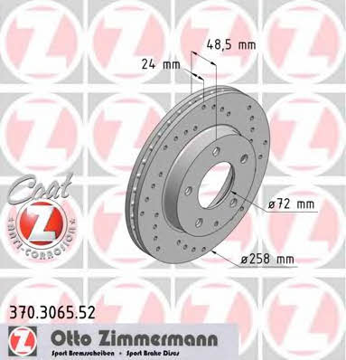 Otto Zimmermann 370.3065.52 Front brake disc ventilated 370306552