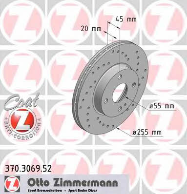 Otto Zimmermann 370.3069.52 Brake disc 370306952