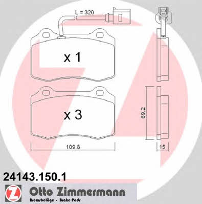 Otto Zimmermann 24143.150.1 Brake Pad Set, disc brake 241431501