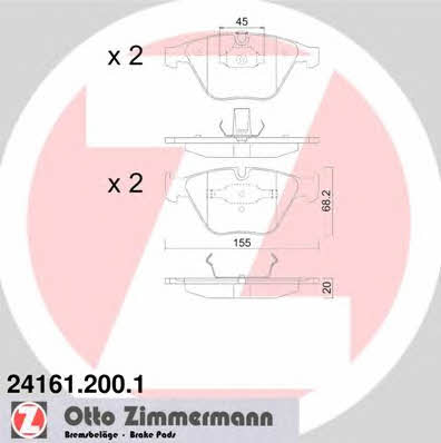 Otto Zimmermann 24161.200.1 Brake Pad Set, disc brake 241612001