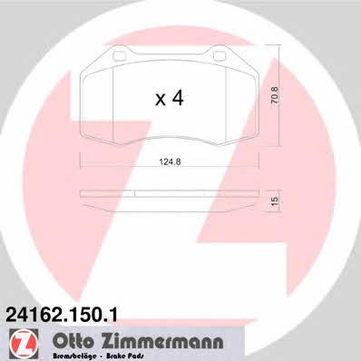 Otto Zimmermann 24162.150.1 Brake Pad Set, disc brake 241621501