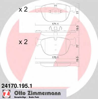 Otto Zimmermann 24170.195.1 Brake Pad Set, disc brake 241701951