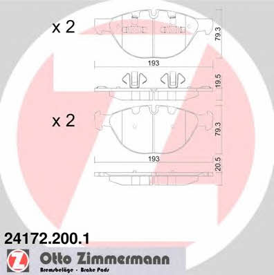 Otto Zimmermann 24172.200.1 Brake Pad Set, disc brake 241722001