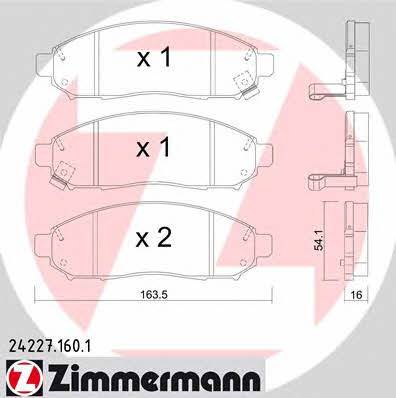 Otto Zimmermann 24227.160.1 Brake Pad Set, disc brake 242271601