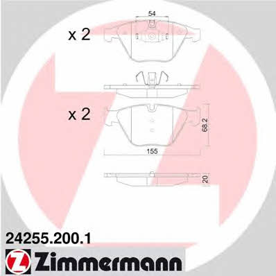 Otto Zimmermann 24255.200.1 Brake Pad Set, disc brake 242552001