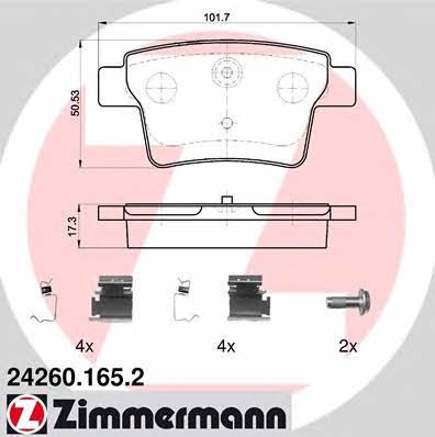 Otto Zimmermann 24260.165.2 Brake Pad Set, disc brake 242601652