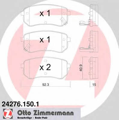Otto Zimmermann 24276.150.1 Brake Pad Set, disc brake 242761501