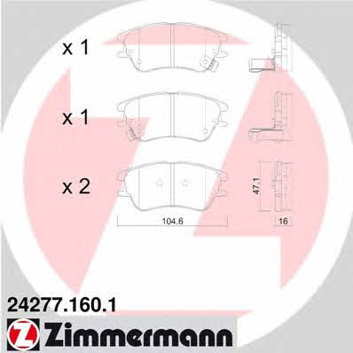 Otto Zimmermann 24277.160.1 Brake Pad Set, disc brake 242771601