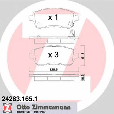 Otto Zimmermann 24283.165.1 Brake Pad Set, disc brake 242831651