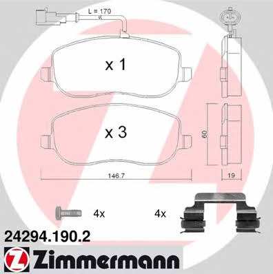 Otto Zimmermann 24294.190.2 Brake Pad Set, disc brake 242941902