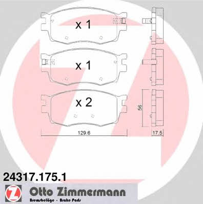 Otto Zimmermann 24317.175.1 Brake Pad Set, disc brake 243171751