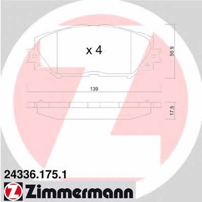 Otto Zimmermann 24336.175.1 Brake Pad Set, disc brake 243361751