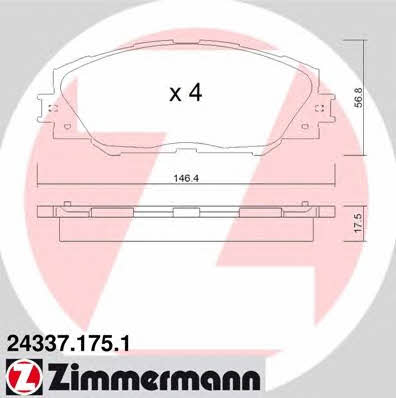 Otto Zimmermann 24337.175.1 Brake Pad Set, disc brake 243371751