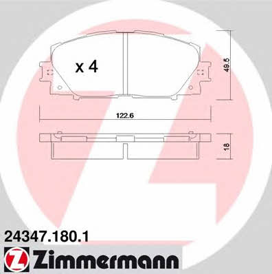 Otto Zimmermann 24347.180.1 Brake Pad Set, disc brake 243471801