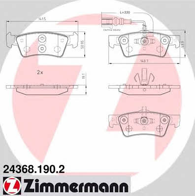 Otto Zimmermann 24368.190.2 Brake Pad Set, disc brake 243681902
