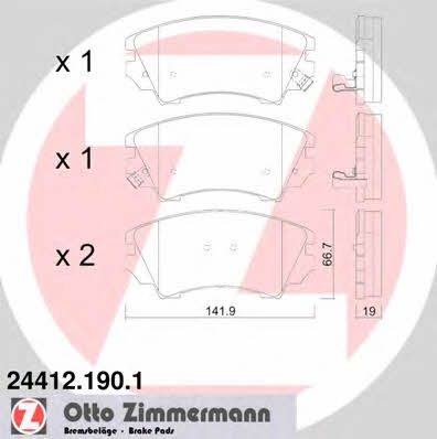 Otto Zimmermann 24412.190.1 Brake Pad Set, disc brake 244121901