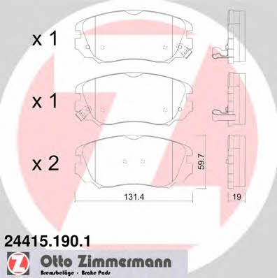 Otto Zimmermann 24415.190.1 Brake Pad Set, disc brake 244151901