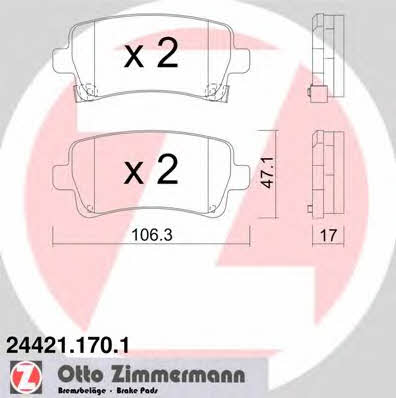 Otto Zimmermann 24421.170.1 Brake Pad Set, disc brake 244211701
