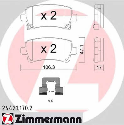 Otto Zimmermann 24421.170.2 Brake Pad Set, disc brake 244211702